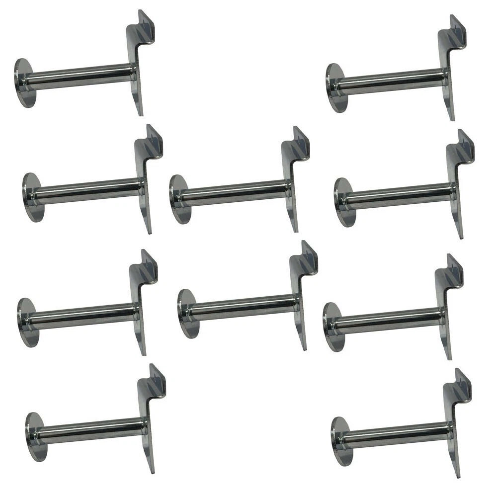 3-inch Chrome Slatwall Single Garment Hook Slatwall Hanger Pack 10