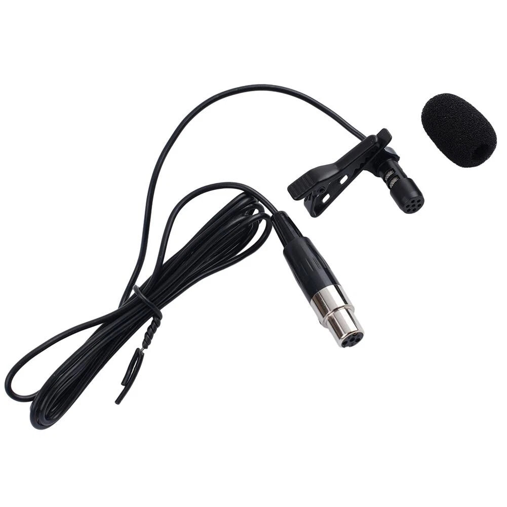 Black Lavalier Lapel-clip Microphone Mic 4-pin Mini-xlr Ta4f For