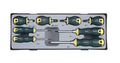 Force T2085B S2 Steel 8pc Screwdriver Set: Slot, Phillip, Pozi Stubby