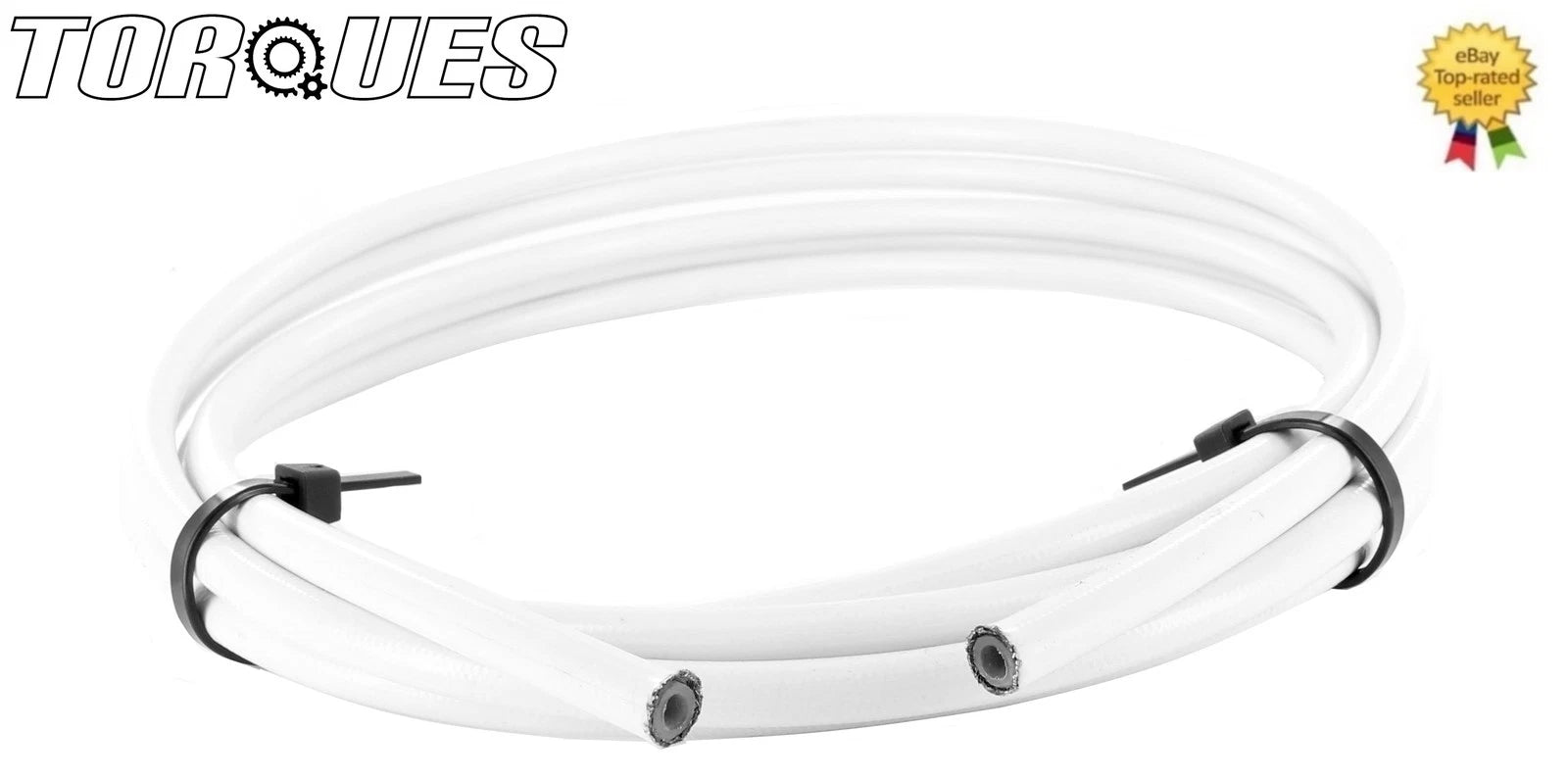 An -3 ( 1/8" I.d) Stainless Braided White Pvc Coated Ptfe Brake Hose