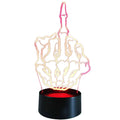 Middle Finger 3d Led Illusion Night Light Desk Table Lamp Decor 7