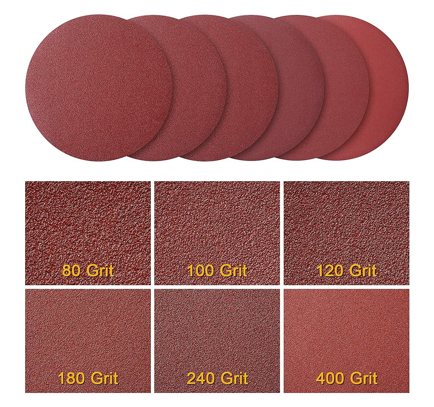 50PCS 5in Sanding Discs Hook & Loop by Unbranded