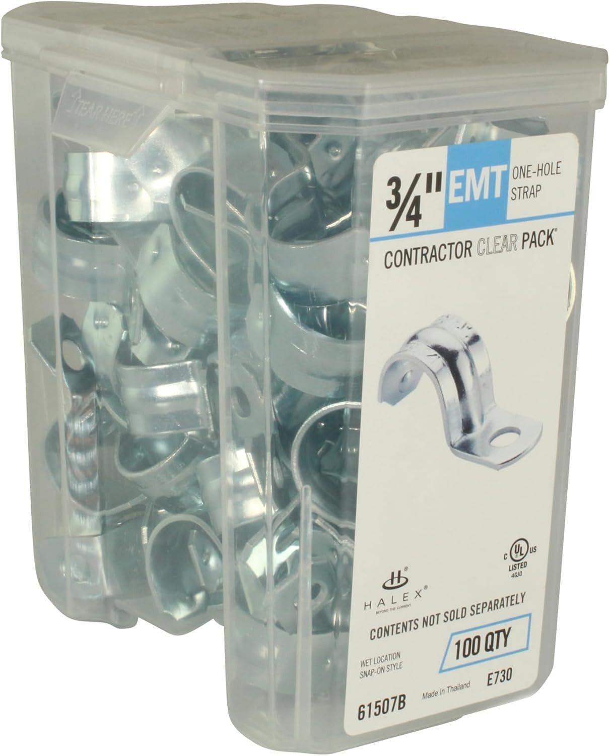 3/4 Inch Electrical Metallic Conduit Strap Clamp 100 Pack by Unbranded