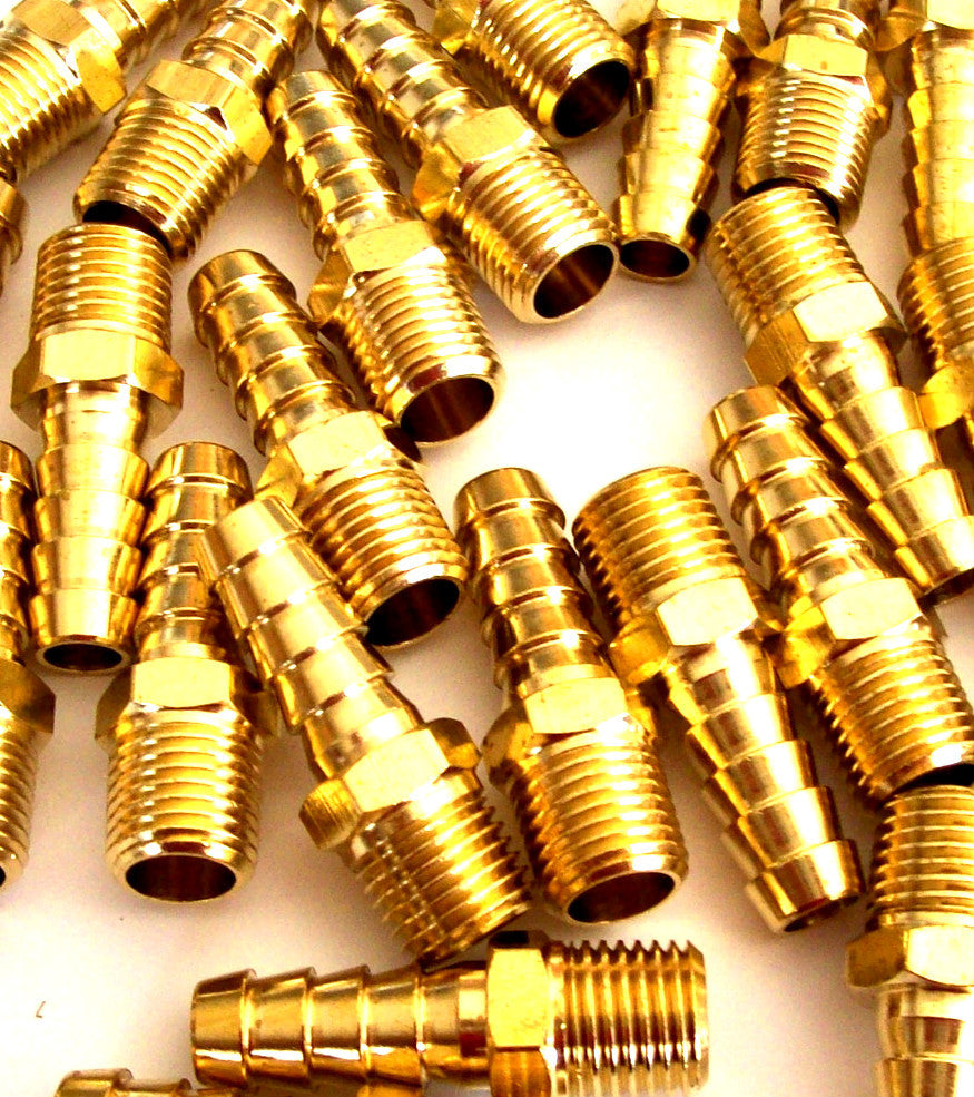 10 BRASS AIR HOSE REPAIR FITTINGS 1/4" NPT FOR 3/8 HOSEOpens in a new window or 