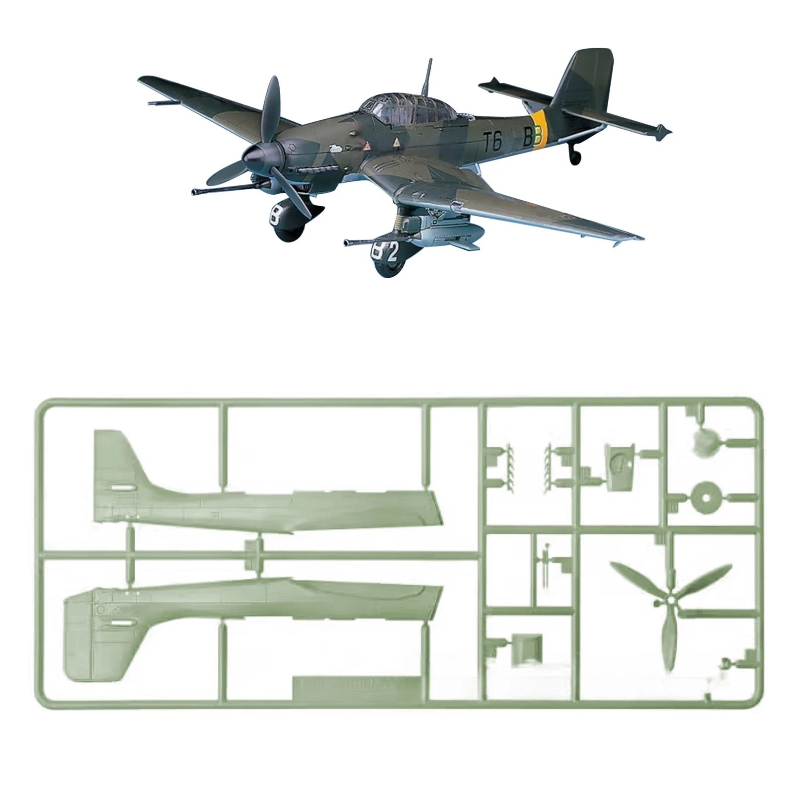 1/72 Scale Wwii German Stuka Ju 87g-1 Bomber Unassembled Diy Military