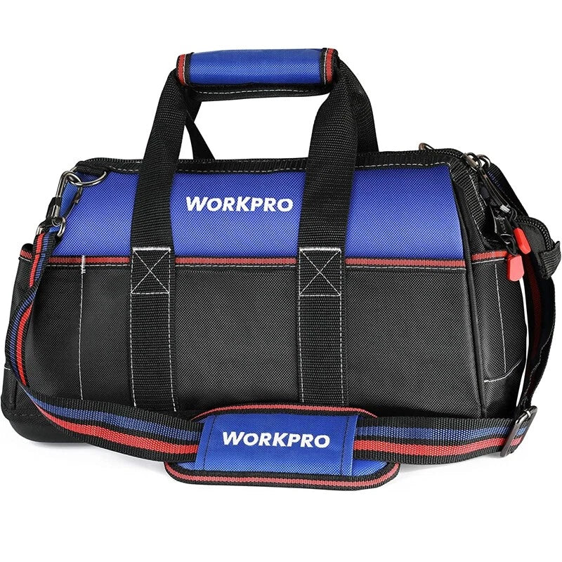 Workpro Wide Mouth Tool Bag Heavy Duty Tool Storage Bag W/shoulder