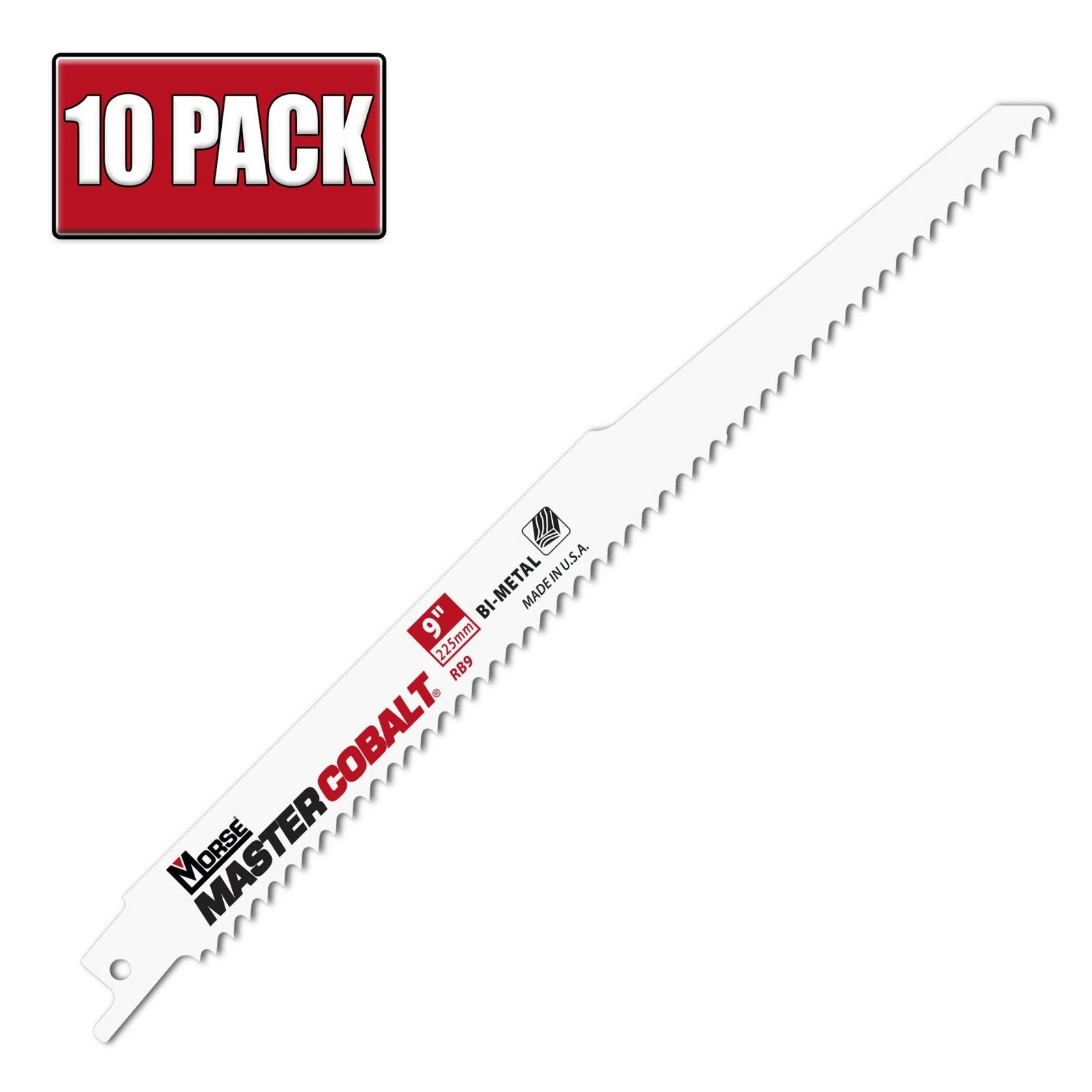 9" x .05" 6 TPI Morse Master Cobalt Bi-Metal Heavy Duty Recip Saw Blade- 10 Pack