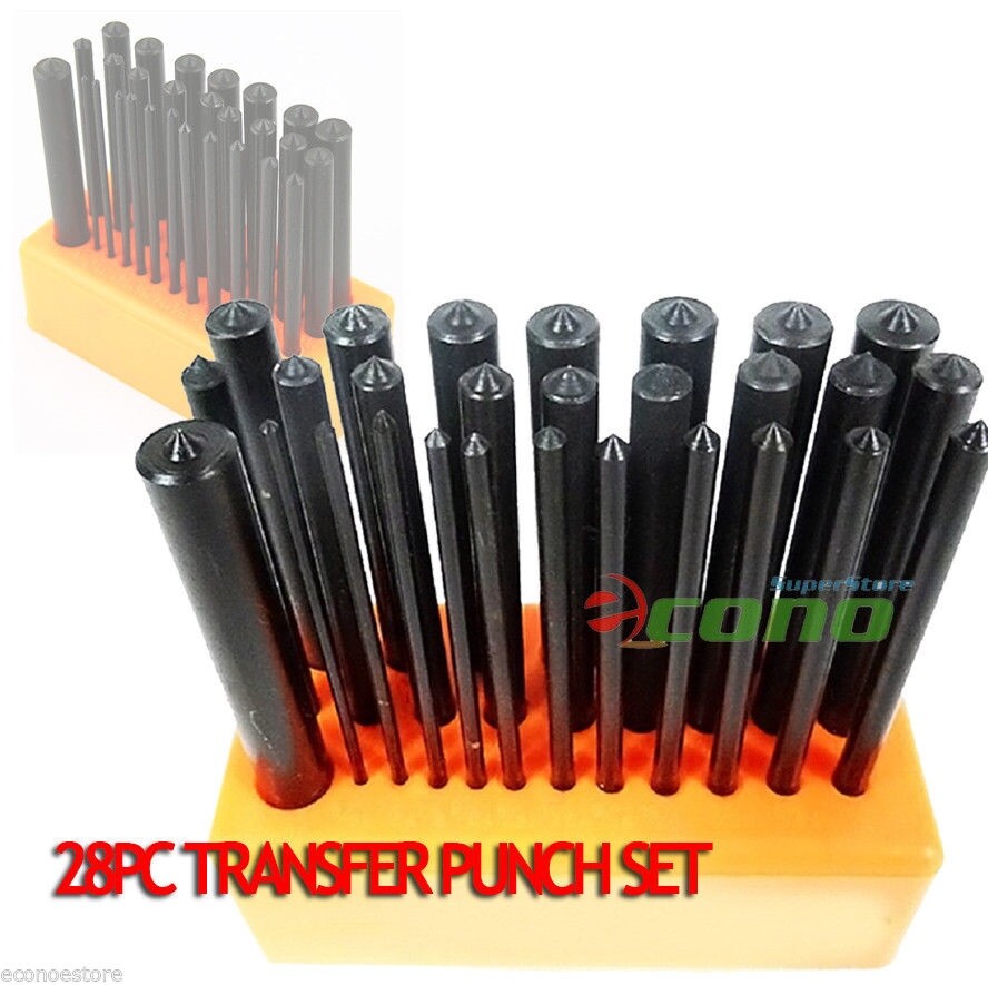 28pc Center Punch Steel Transfer Punch Set