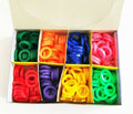 200 Assorted Colors Rubber Key Ring Identifiers Covers Red Pink Blue PurpleOpens
