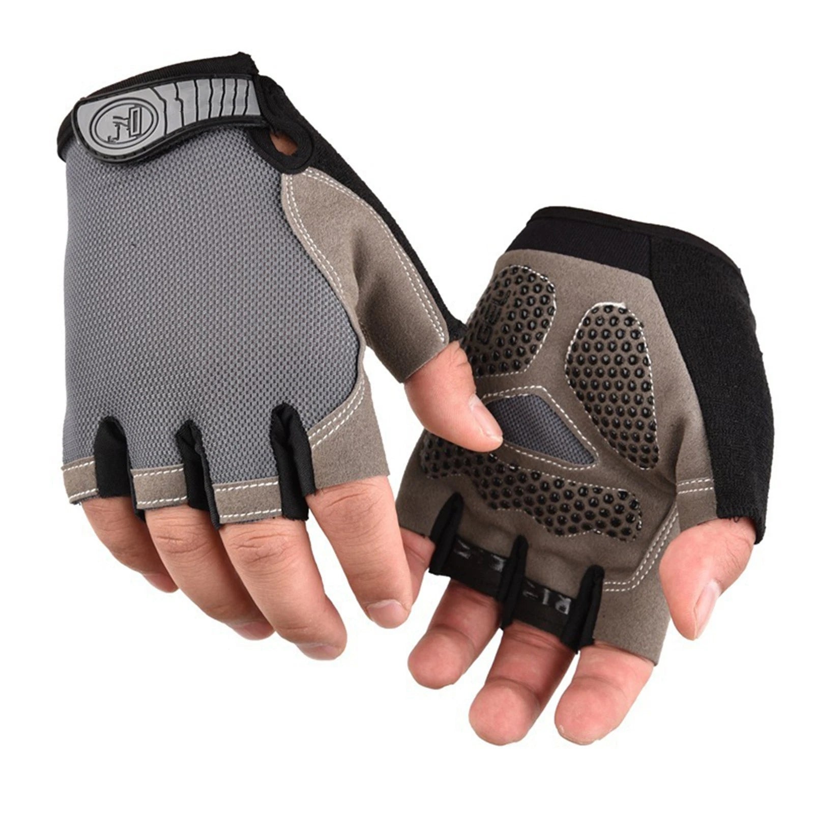 Half Finger Cycling Gloves With Palm Ventilation Holes Quick Dry