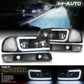 [LED BIG-C LIGHT BAR DRL]Black Projector Headlight Lamp
