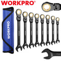 WORKPRO 8PC Ratcheting Combination Wrench Set Flex-Head Wrench Set
