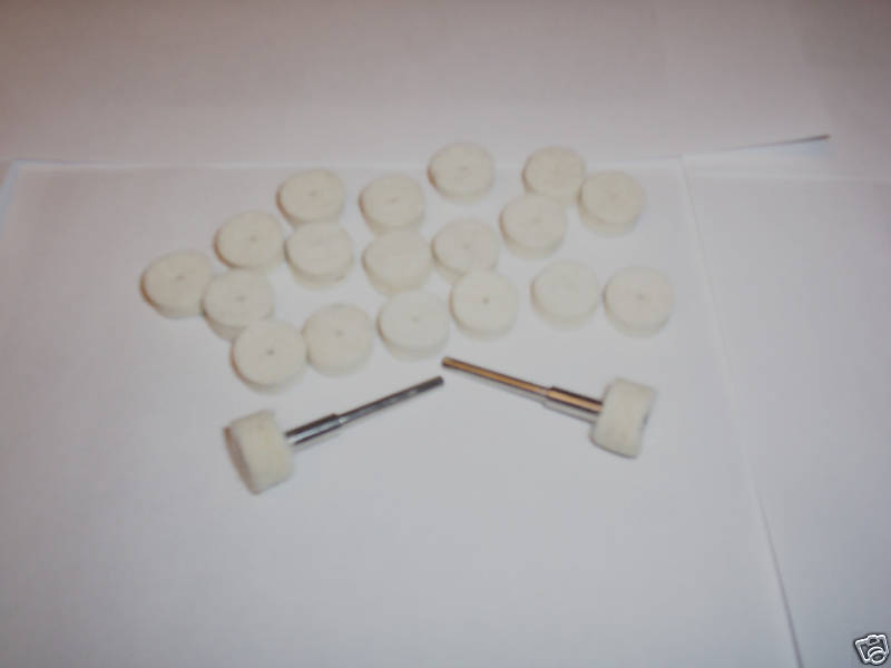 20 FELT POLISHING BUFFING WHEELS W/MANDRELSOpens in a new window or tab