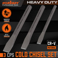 3-Piece Heavy Duty Cold Chisels Set 3/8 in 1/2 in 5/8 in CR-V Heat
