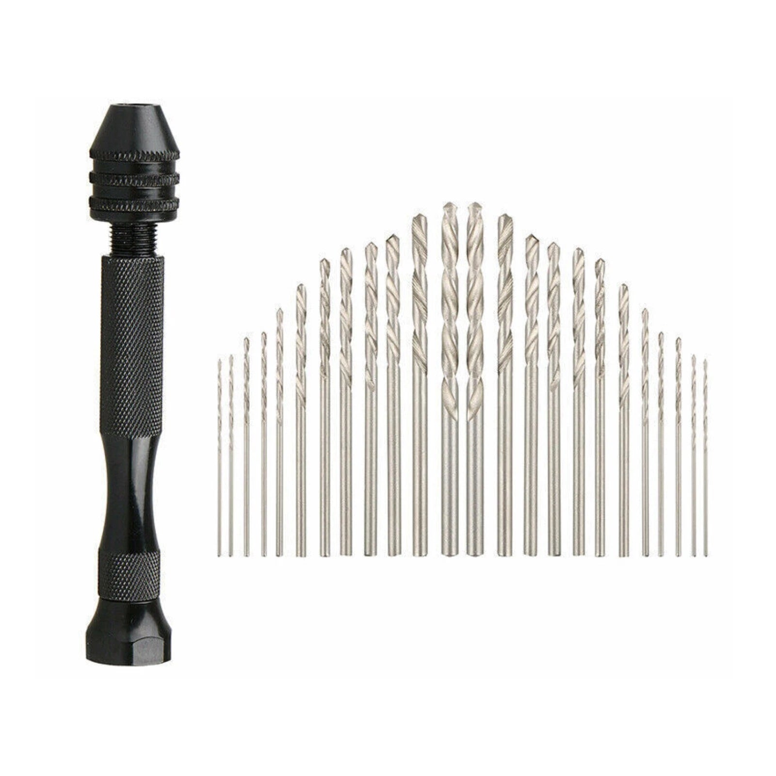 Mini Micro Hand Drill Bit Kit Manual Keyless Chuck Pin Vise Rotary