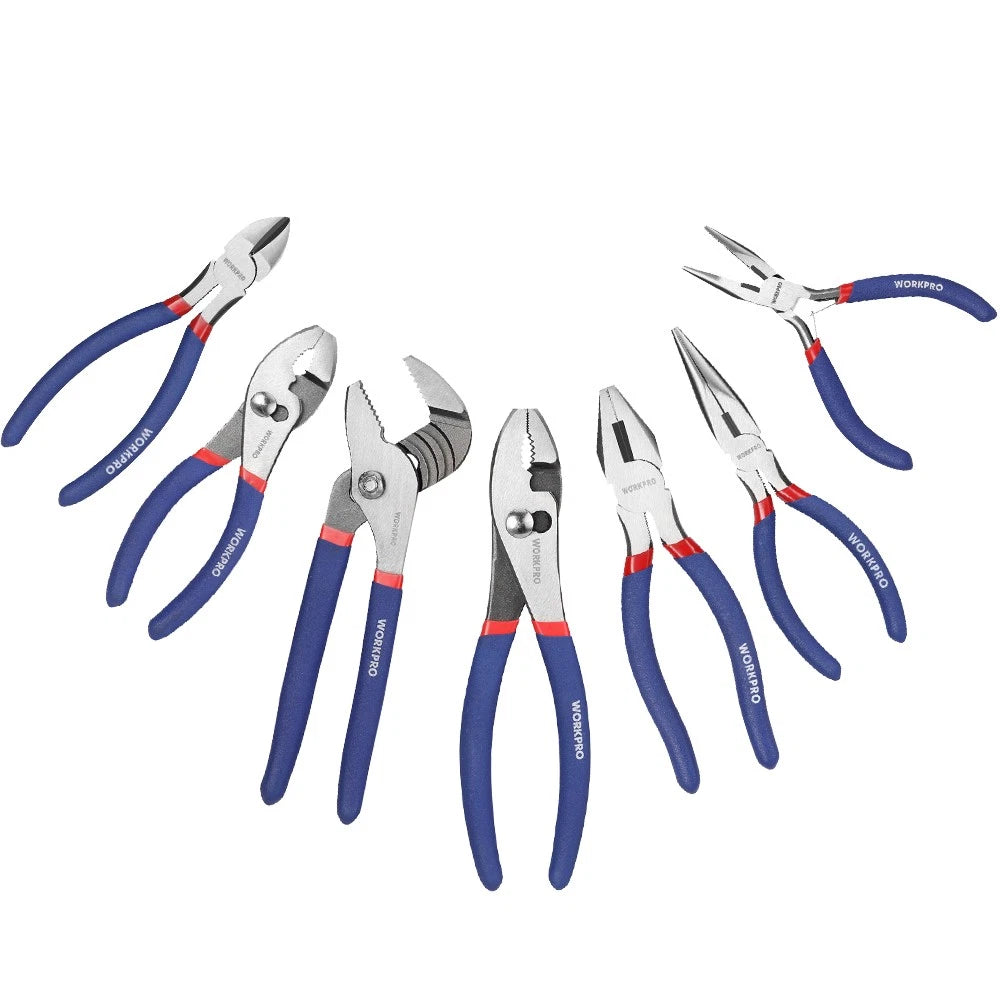 Workpro Plier Set Groove Joint Long Nose Slip Joint | Built Supply Co