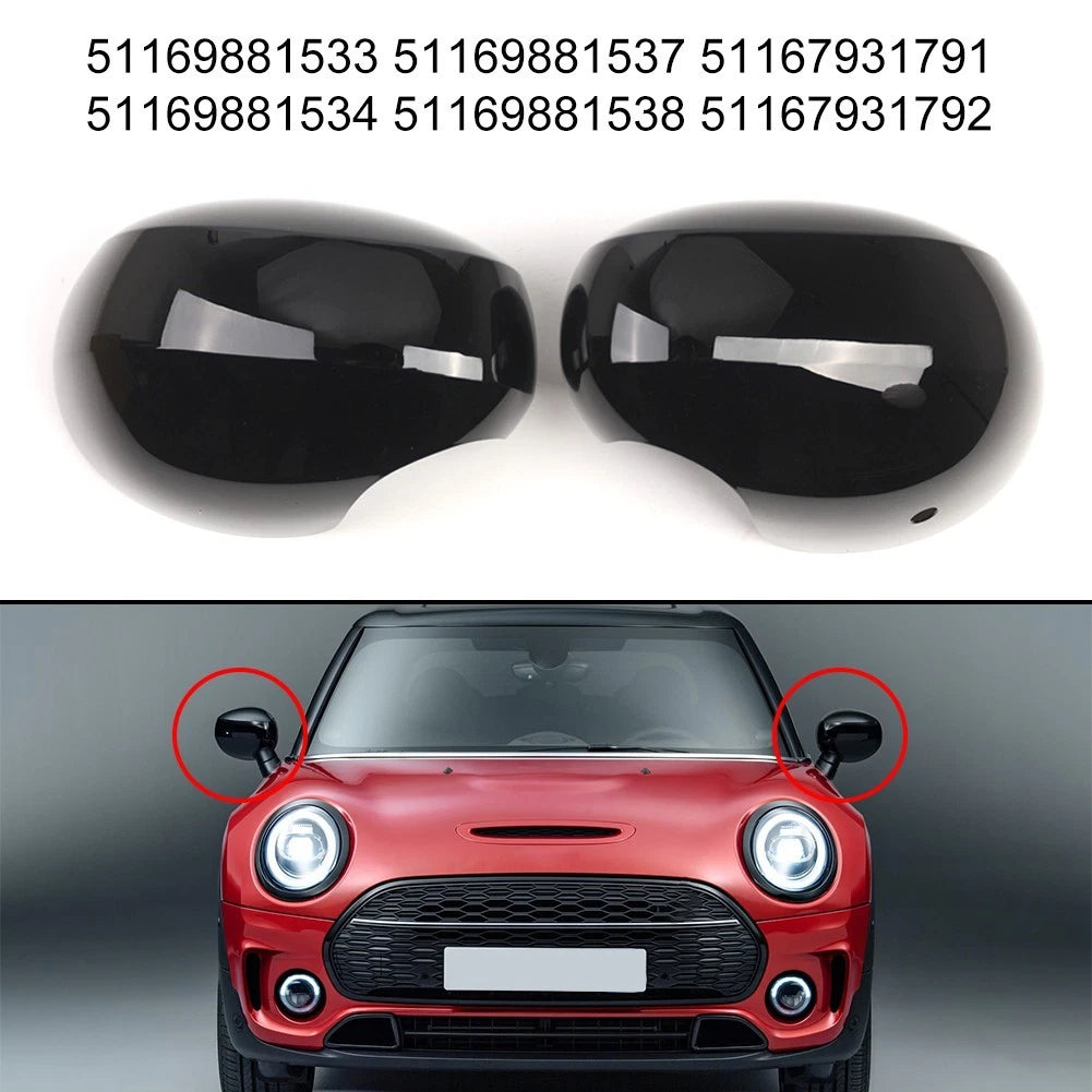 Abs Plastic Mirror Housing Cover Glossy Black For Mini F54 F55 F56