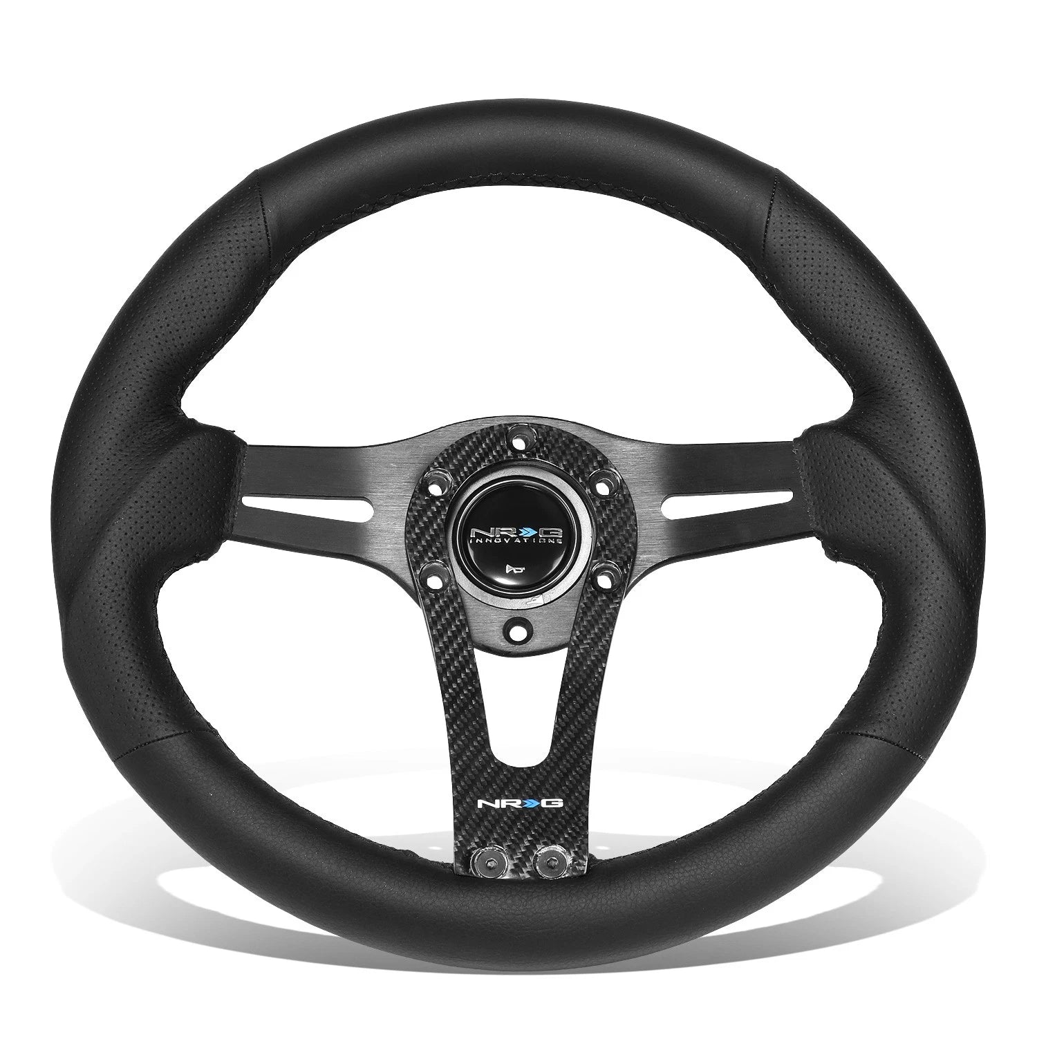 Nrg Innovations Carbon Fiber Spoke 32cm Leather Handle Steering Wheel