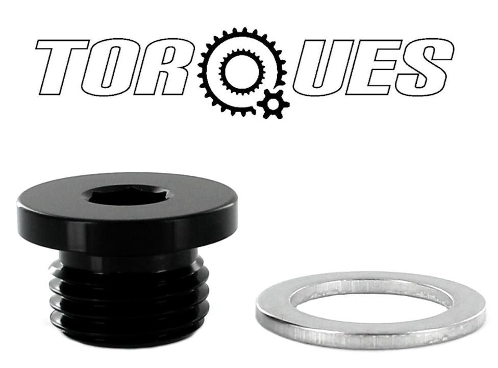 M14x1.5 Round Head Port Plug with Washer in Black