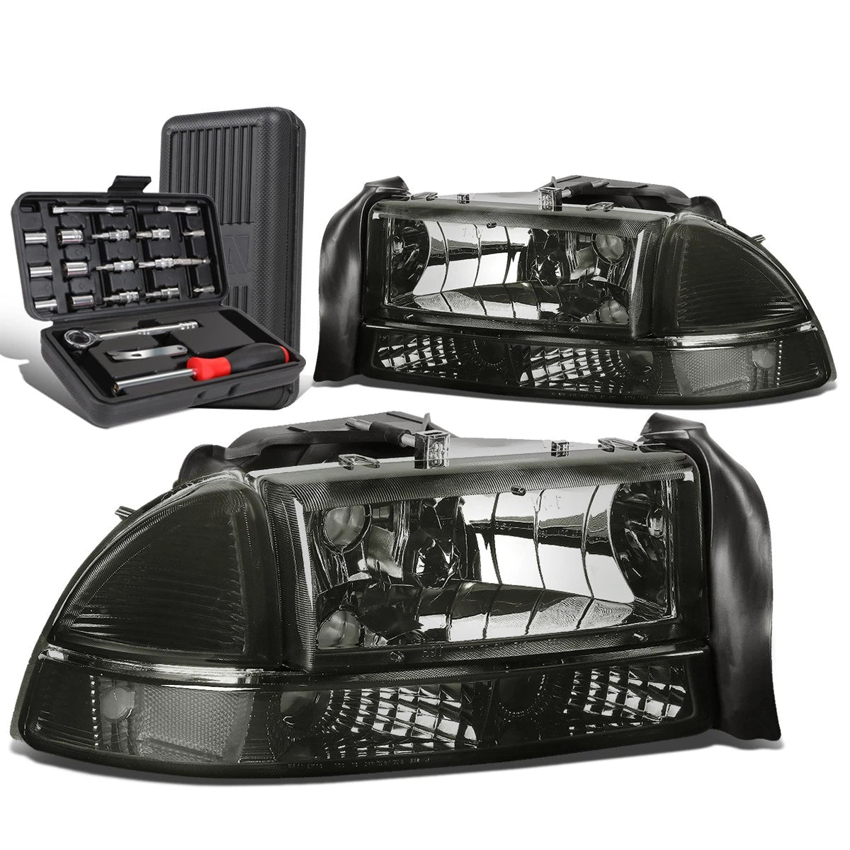 For 1997-2004 Dakota Durango Smoked Headlight Clear | Built Supply Co