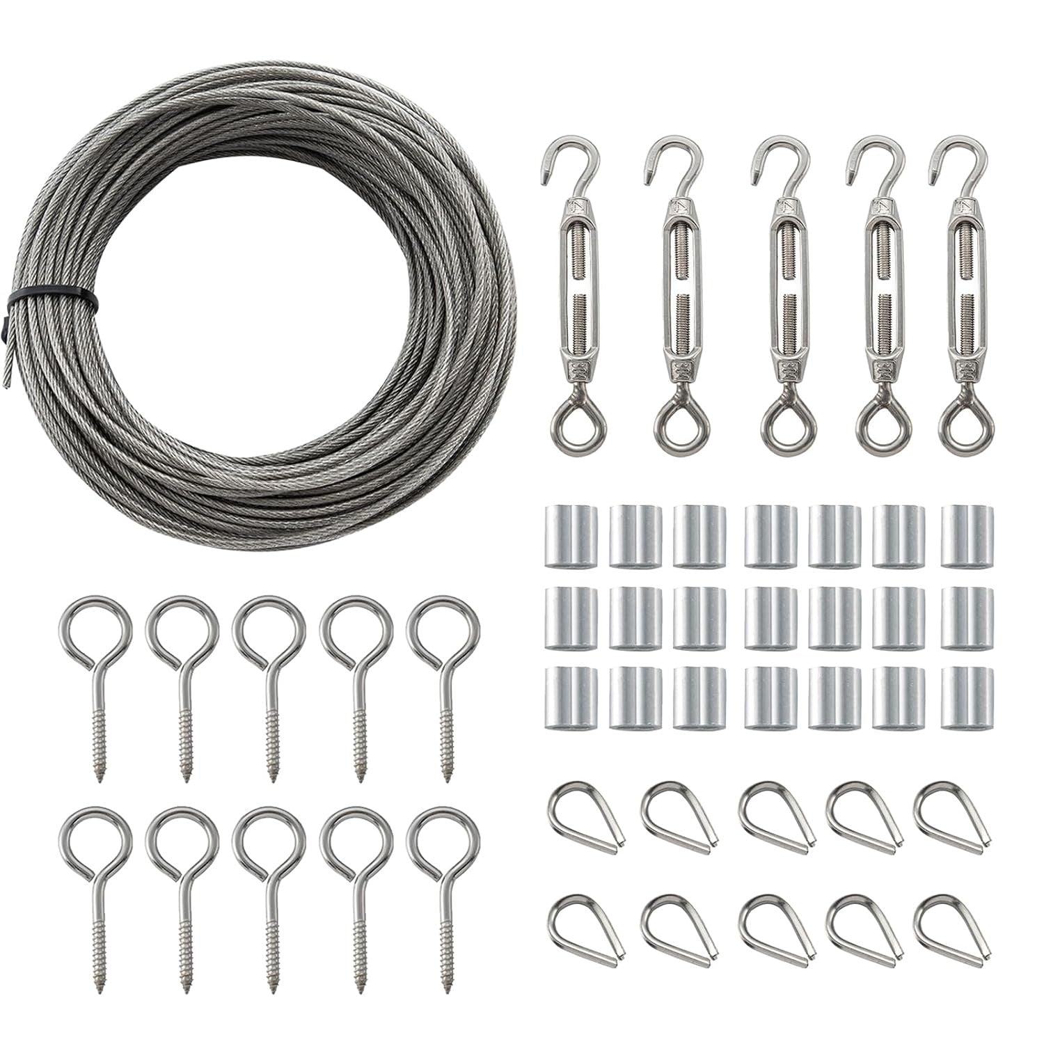 1/16 Wire Rope Kit,100ft Stainless Steel Cable Wire Rope, M5