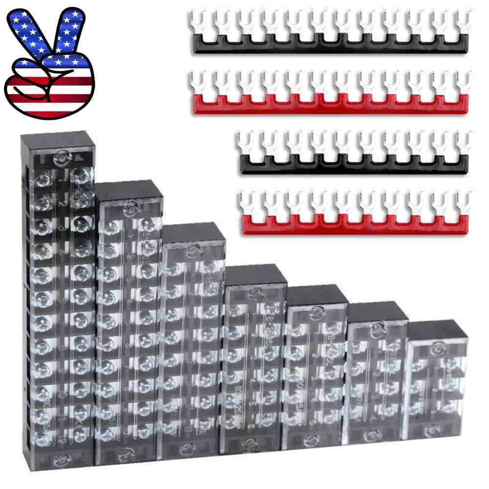 3-12 Pin Terminal Block Barrier Strip Dual Row Screw 15/25a With