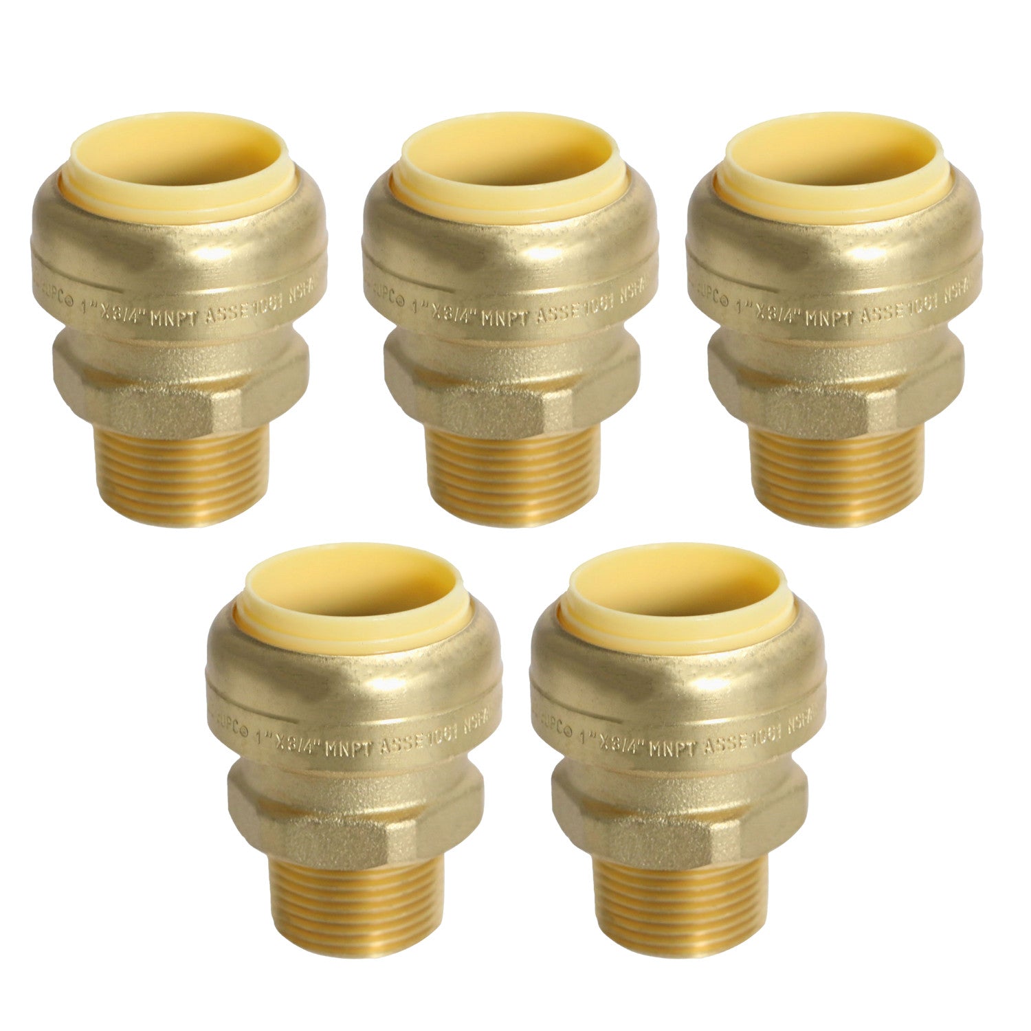 XFITTING 1" Push Fit x 3/4" Male NPT Adapter - 5 Pack