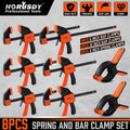 8PC Bar Clamps 12" & 6" Woodworking Spring Clamps Sets Quick F Clamp