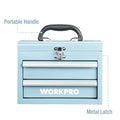 WORKPRO Portable Mechanic Metal Tool Chest Tool Box 2 Drawers Ball Bearing Slide