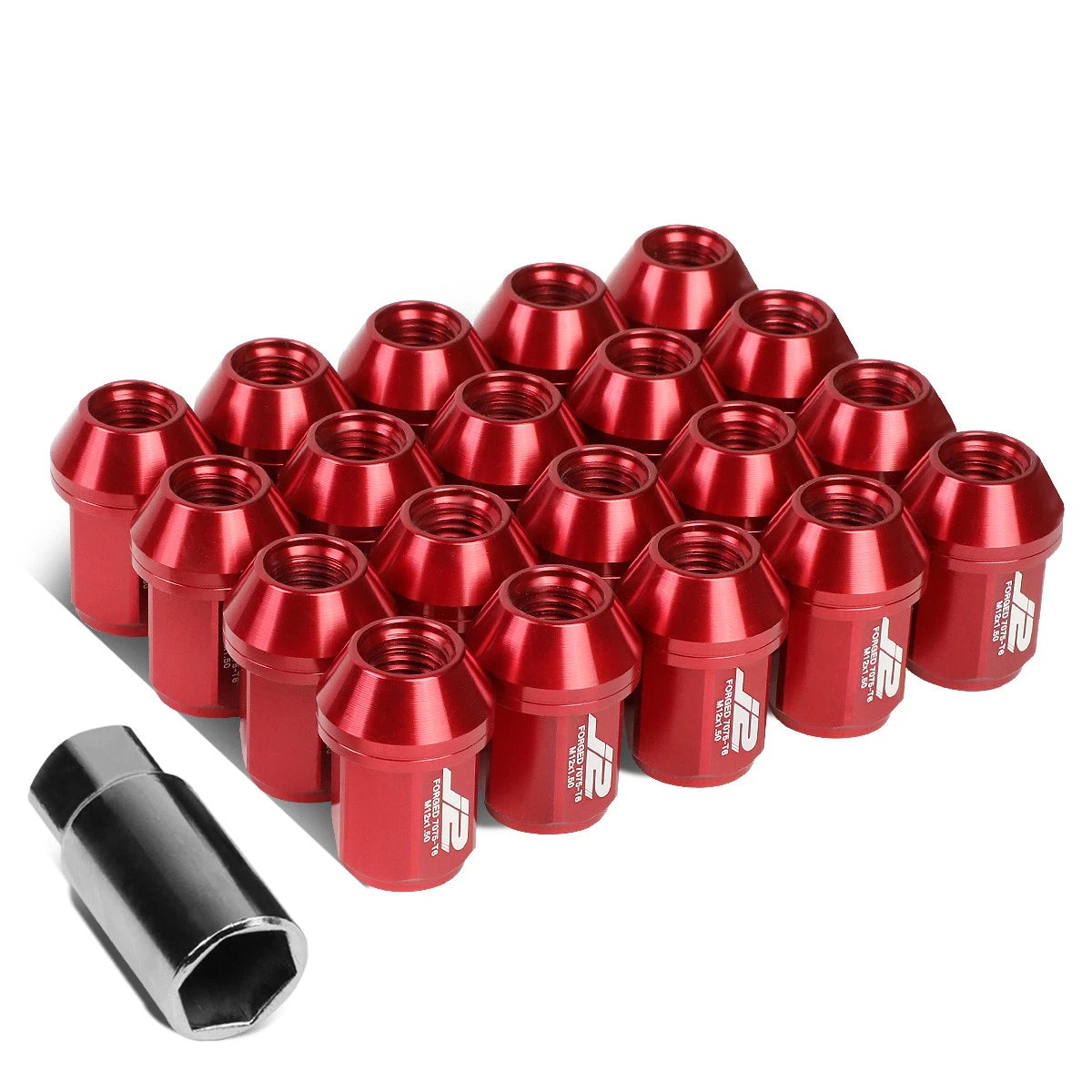J2 7075 Forged Aluminum M12x1.5 3.5cm Close-end Lug Nut Set W/adapter