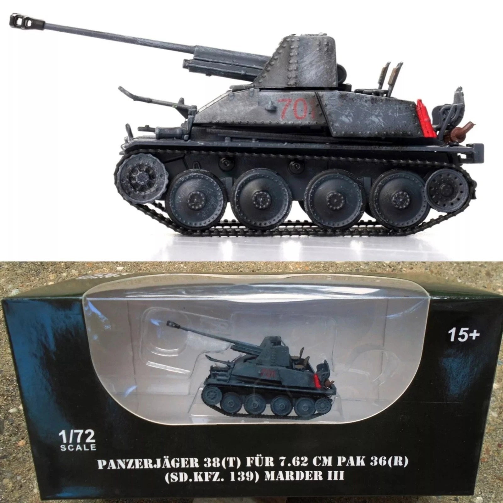 1:72 Diecast Alloy German Army Sd.kfz.139 Marder Iii Tank Model Toy