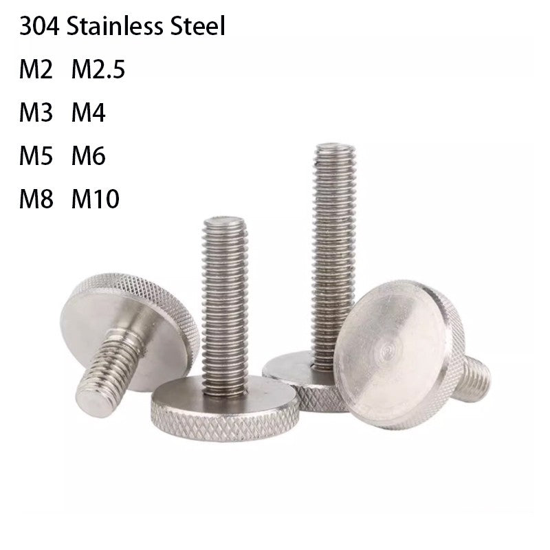 Flat Head Grip Thumb Screw 304 Stainless Steel M2-M10