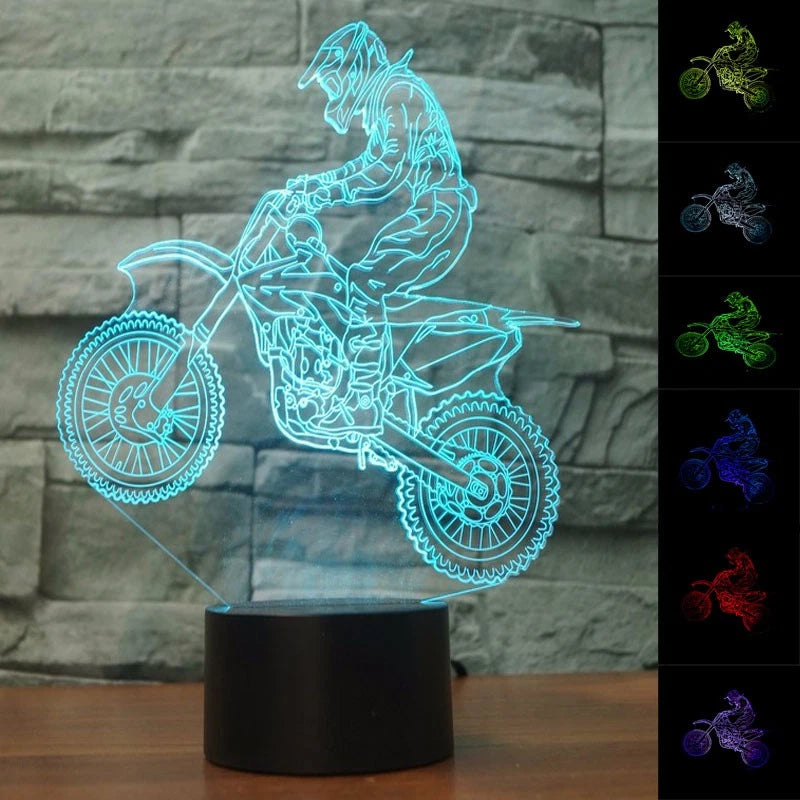 Led Color Changeable Night Light 3d Lamp Toys Motorcycles Motocross
