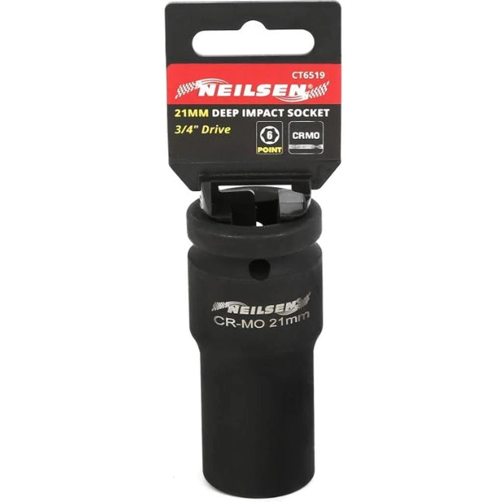 Neilsen 3/4" Drive Standard Deep Square Metric Single Impact Socket