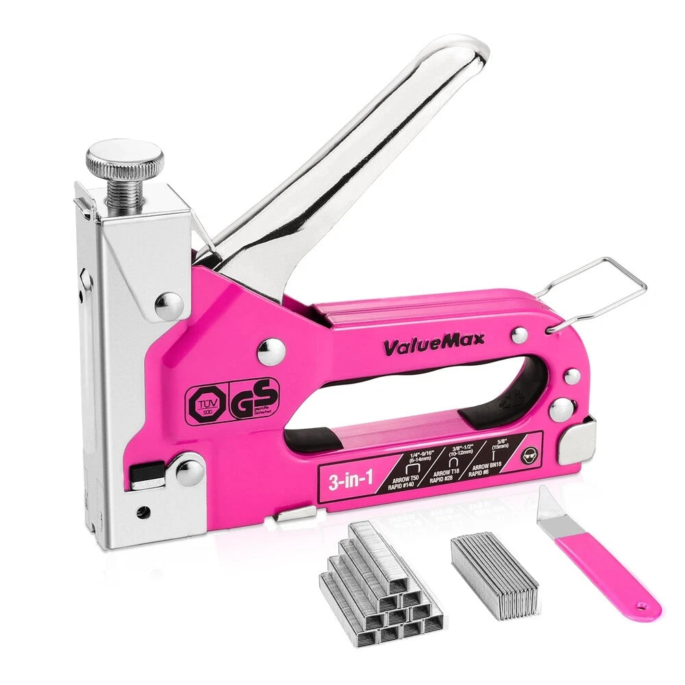 Valuemax Heavy Duty Staple Gun 3-in-1 Nail Gun Upholstery Stapler