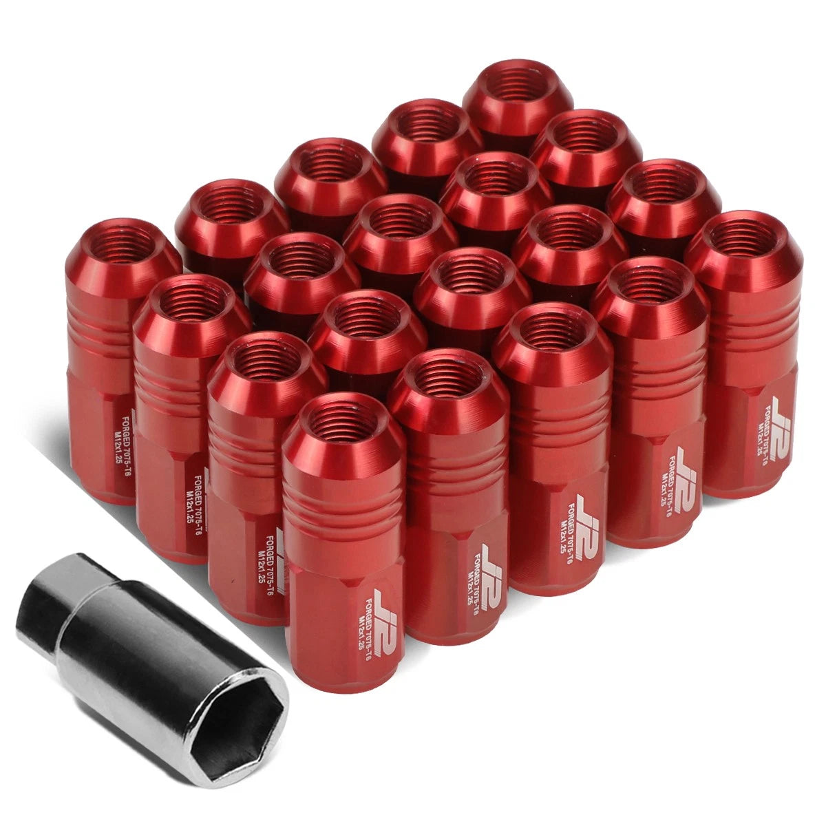 J2 7075 Forged Aluminum M12x1.25 5cm Close-end Lug Nut W/adapter Key