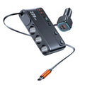 For Pickup 9-in-1 Car Charger Adapter 3 Cigarette Sockets 6 Usb Ports