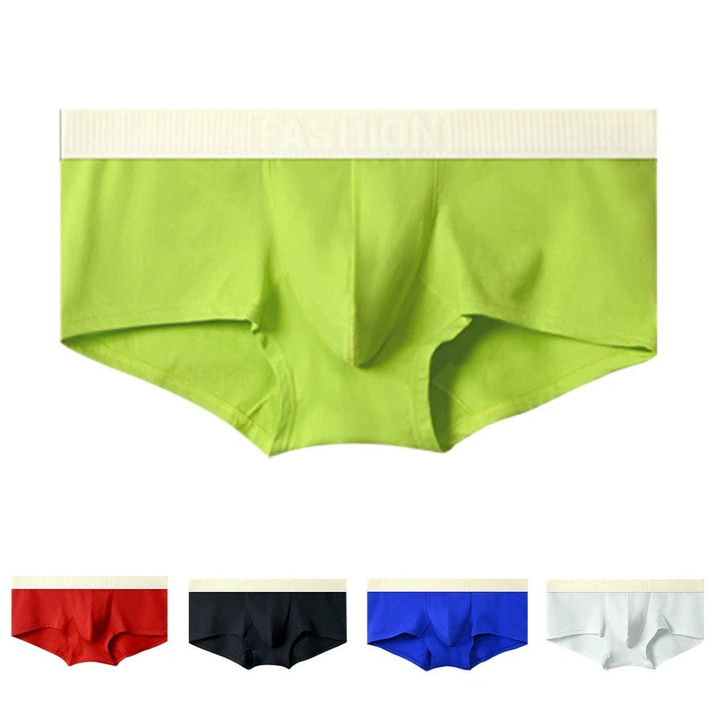 Men's Cotton Boxer Briefs With Pouch Breathable Trunks Underwear Style