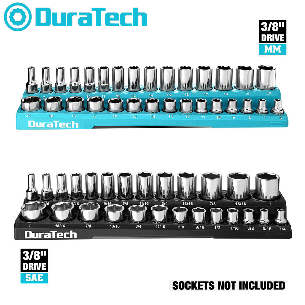 DURATECH 2PCS 3/8" Drive Magnetic Socket Organizer Set Socket Holders