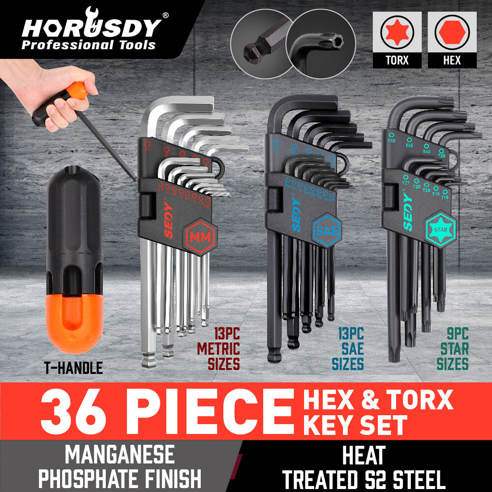Long Arm Ball End Hex Key Allen Wrench Set Inch | Built Supply Co