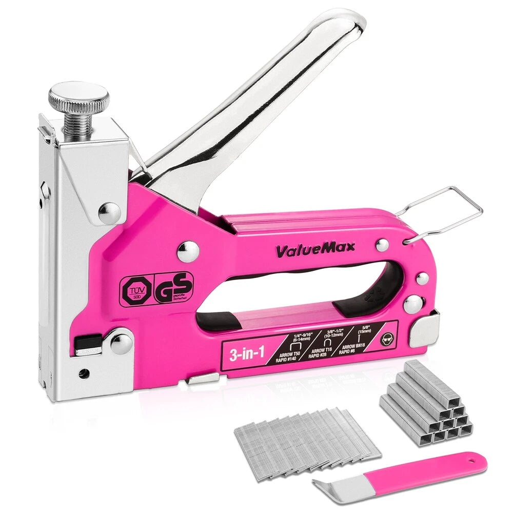 3-in-1 Heavy Duty Staple Gun Manual Nail Gun Staples Remover