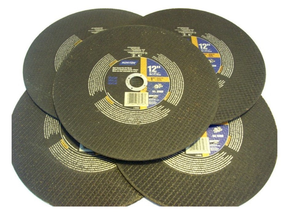 5 Norton 12" Chop Saw Metal Cut Off Wheel Blade by Norton