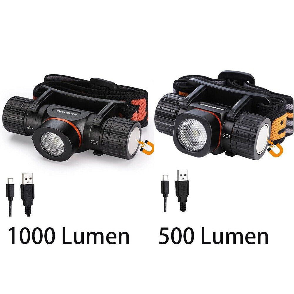 EverBrite 500Lumen/1000Lumen Rechargeable Headlamp LED Headlight