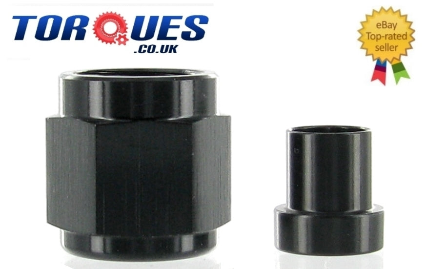 AN -8 (AN8 3/4" UNF 8AN ) 1/2" Hardline Tube Nut and Sleeve In Black