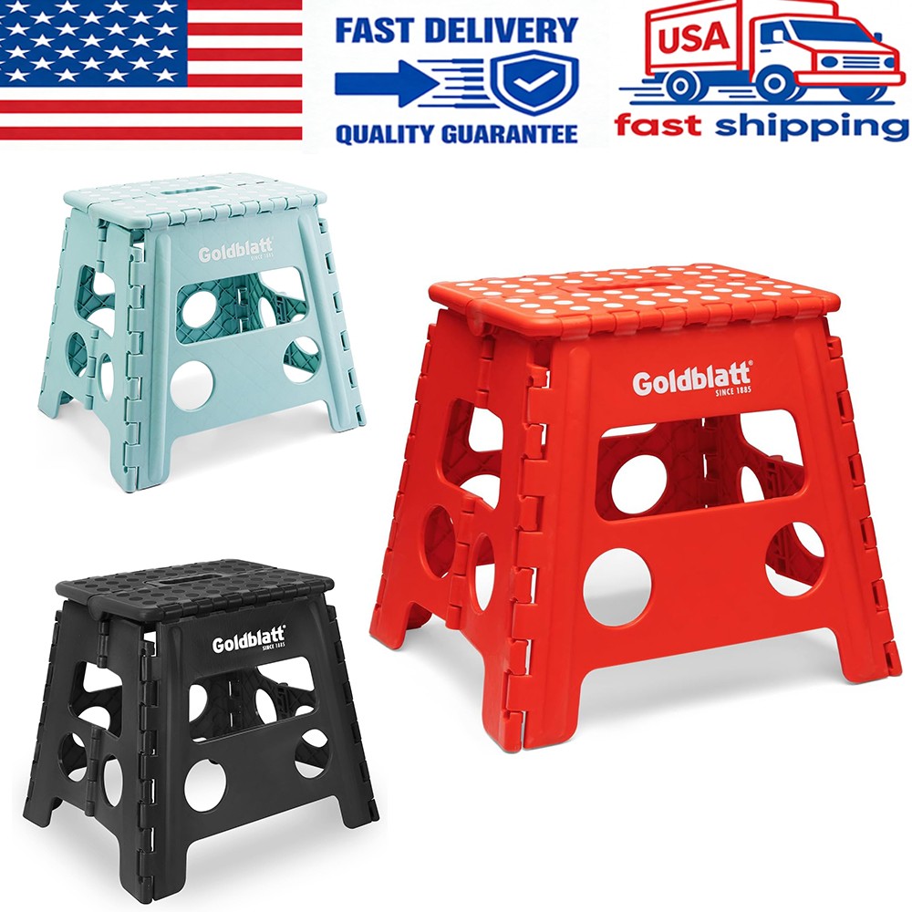 Goldblatt 8.5''/12.5" Folding Step Stool Non-Slip Top & Anti-Skid Feet Portable