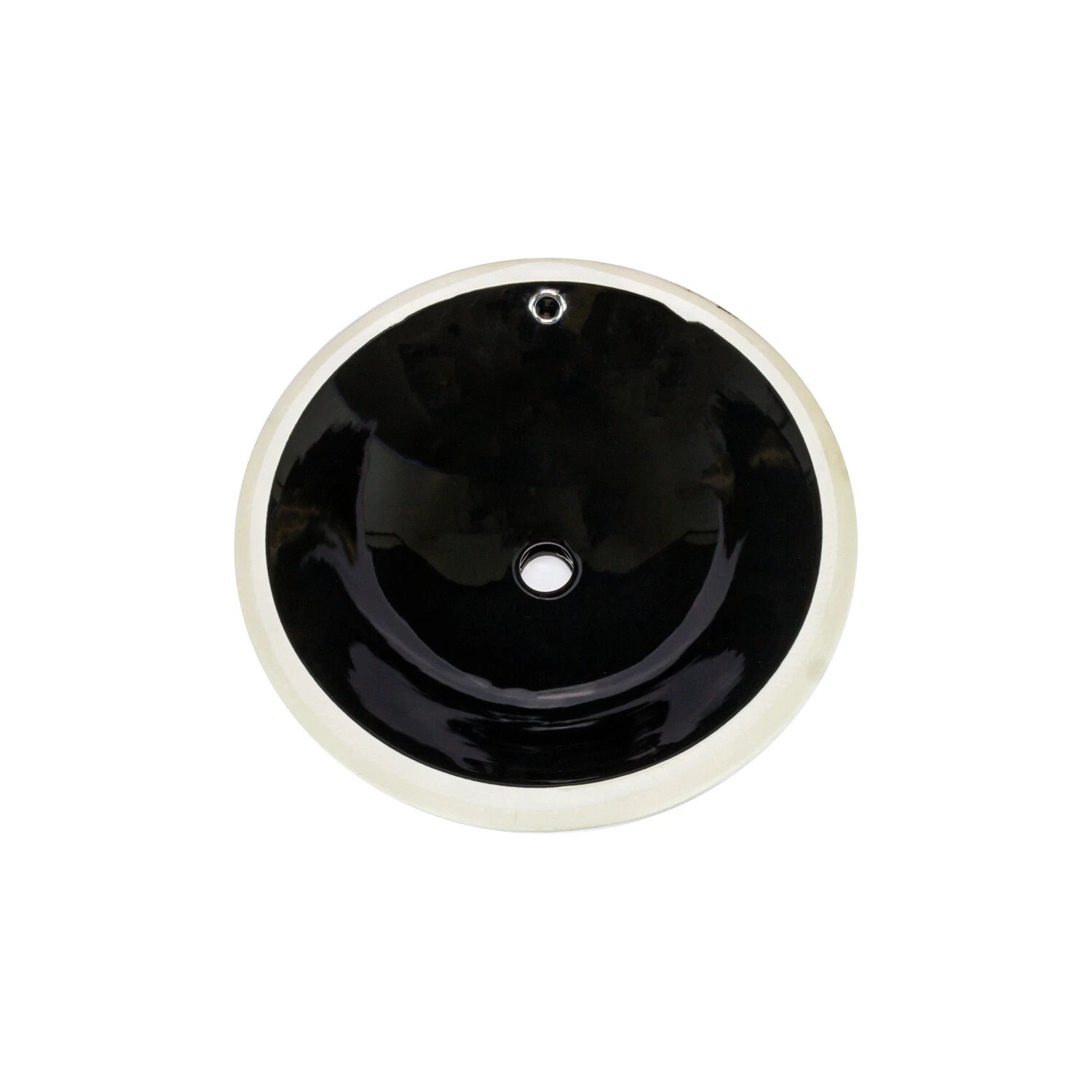 Ladle Shaped Undermount Bathroom Vanity Sink, 17-1/2" Diameter Black
