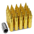 M12x1.5 107mm Tall 20mm Od Gold Aluminum Jdm Spiked Cap Lug