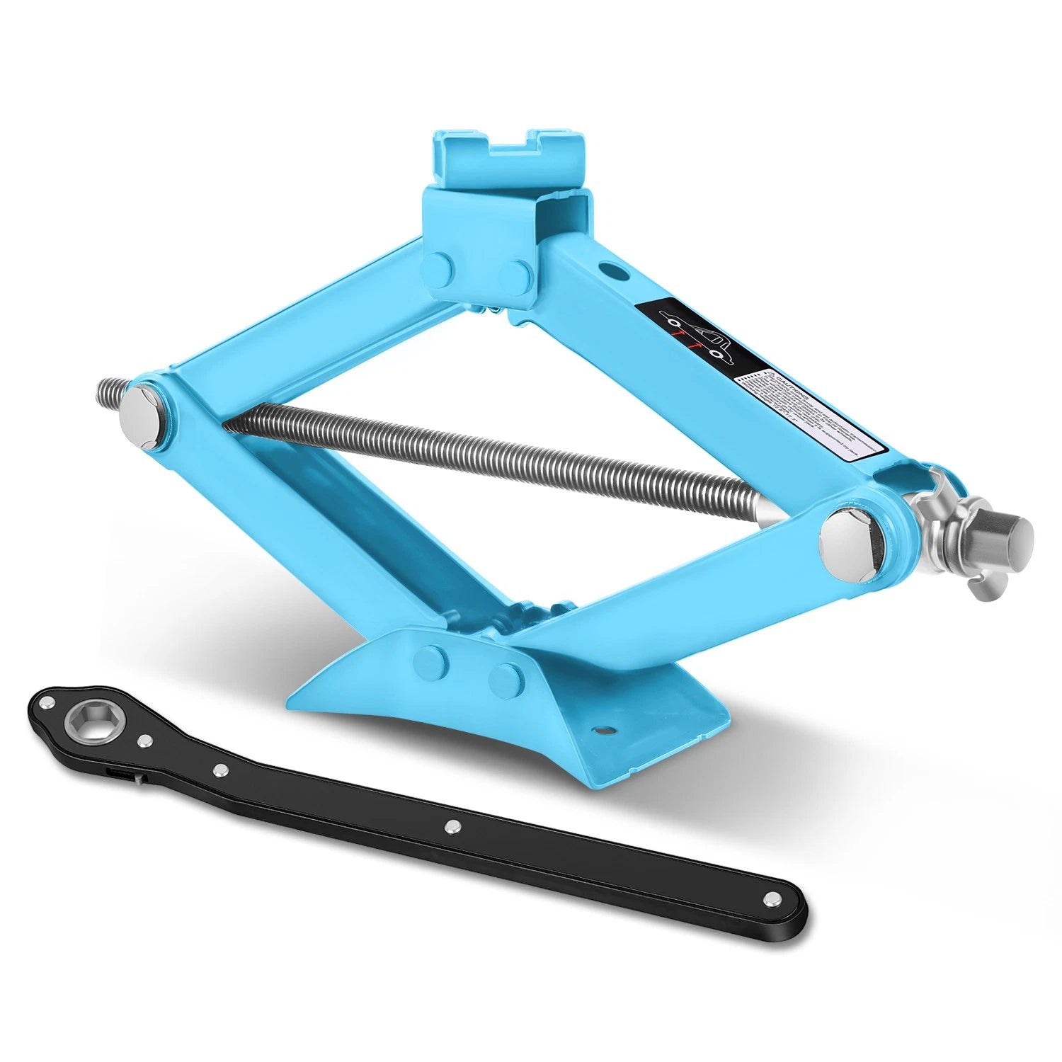 12.6-17.3 4409lbs Capacity Hydraulic Lift Sky Blue Scissor Jack