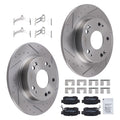 Rear Drilled Slotted Brake Rotors Ceramic Pads for Acura CSX 2006-2011