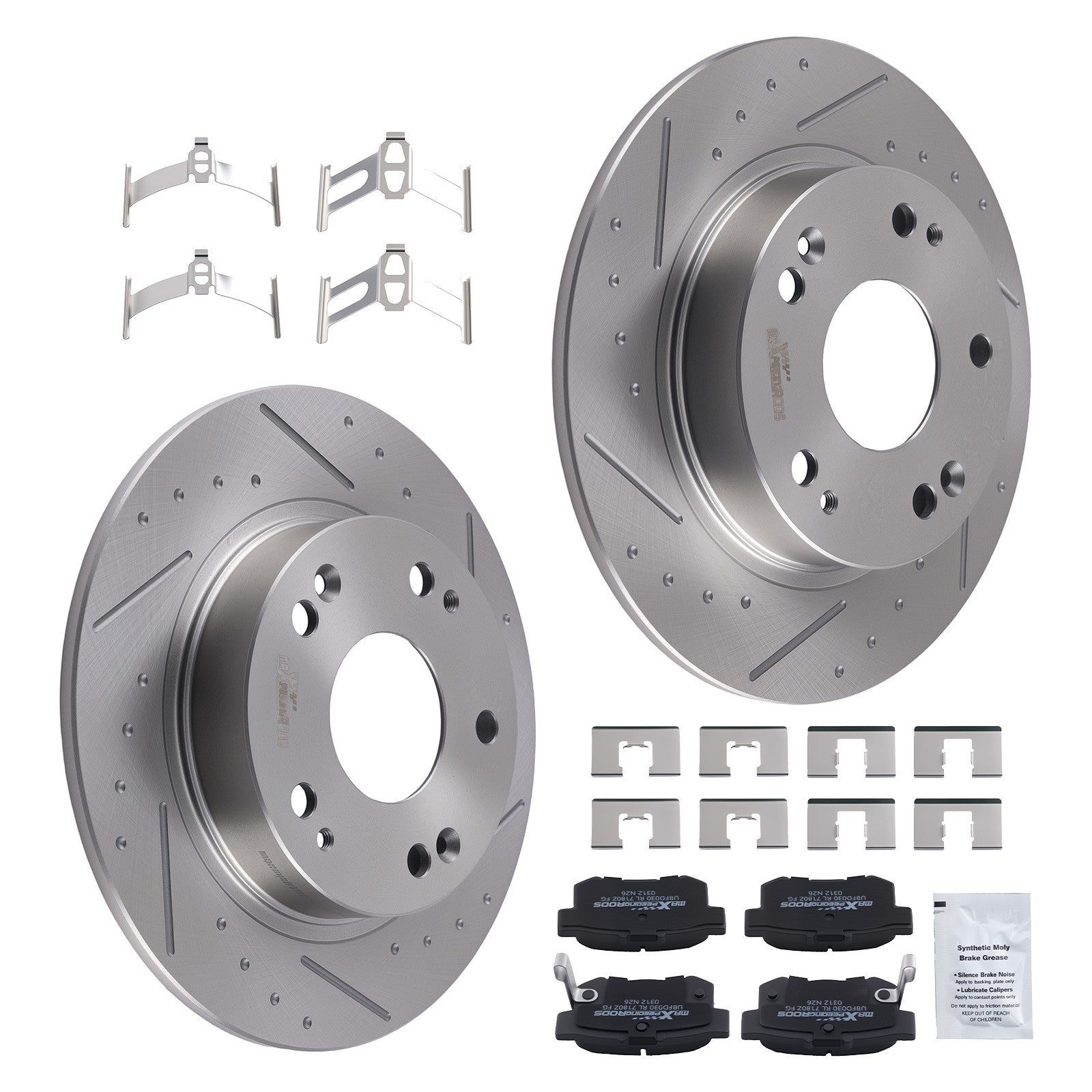 Rear Drilled Slotted Brake Rotors Ceramic Pads for Acura CSX 2006-2011